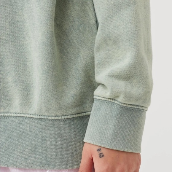 Nike Washed Fleece Hoodie Sweatshirt Jade Green Bleach - Picture 4 of 14